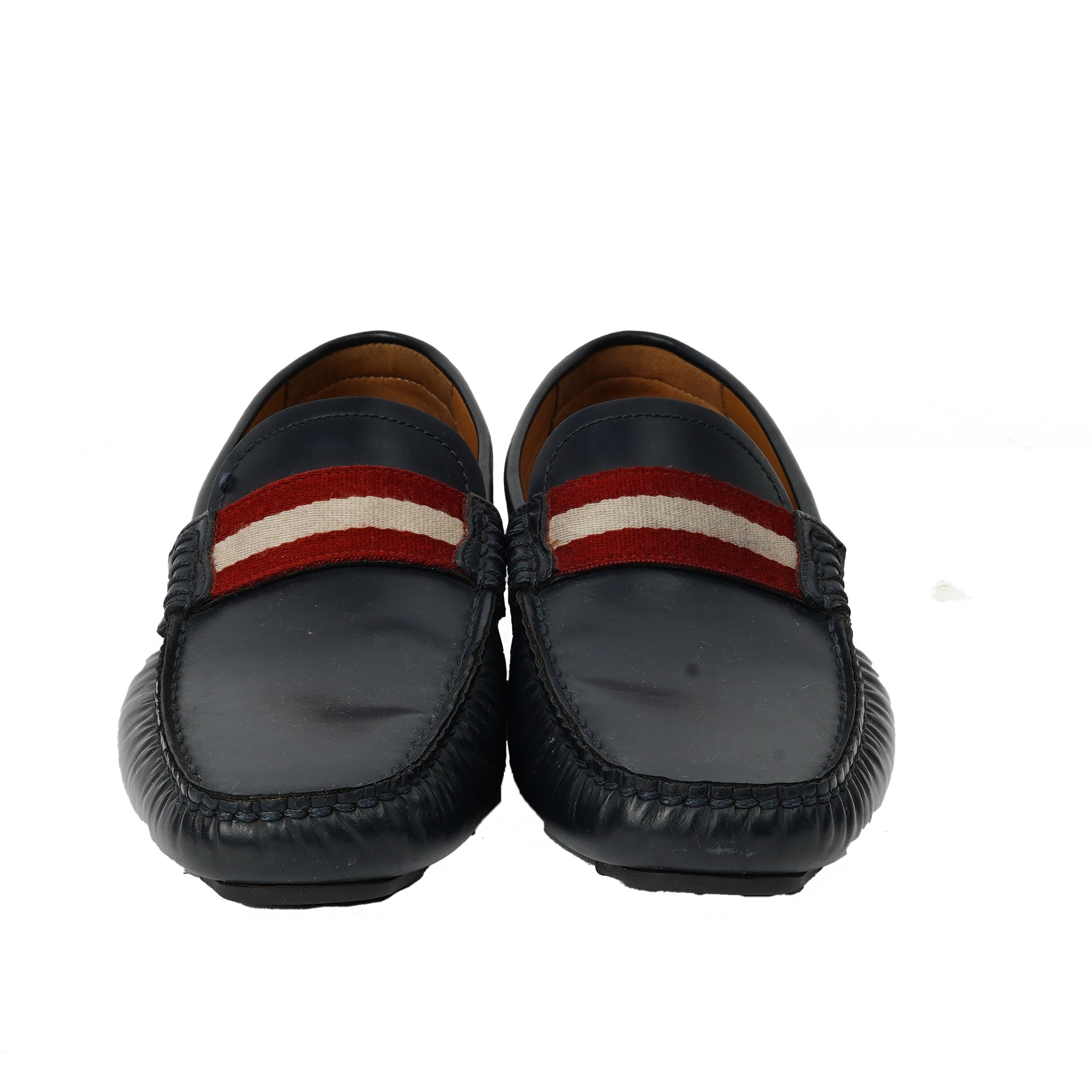 Driver Leather Loafers With Stripes