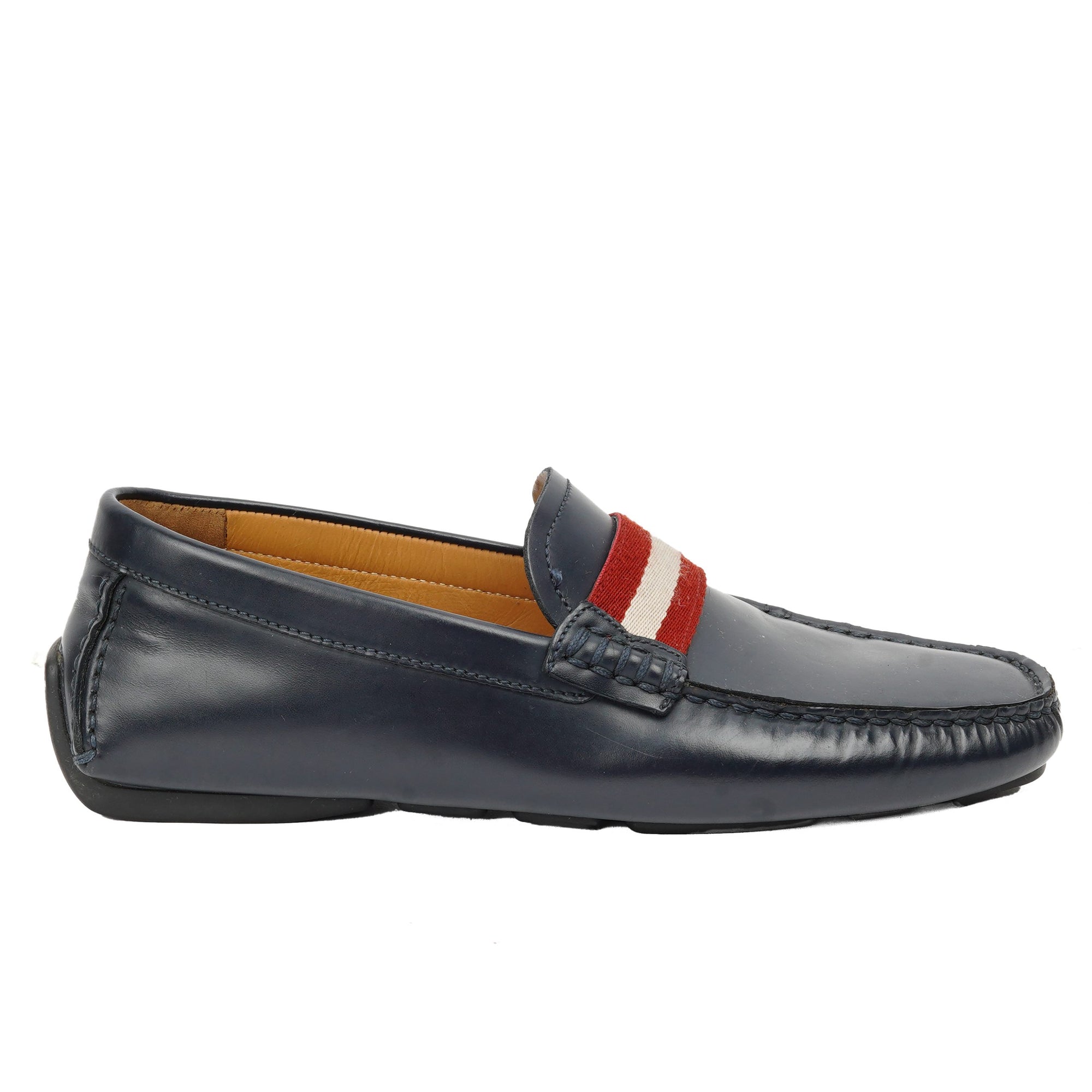 Driver Leather Loafers With Stripes