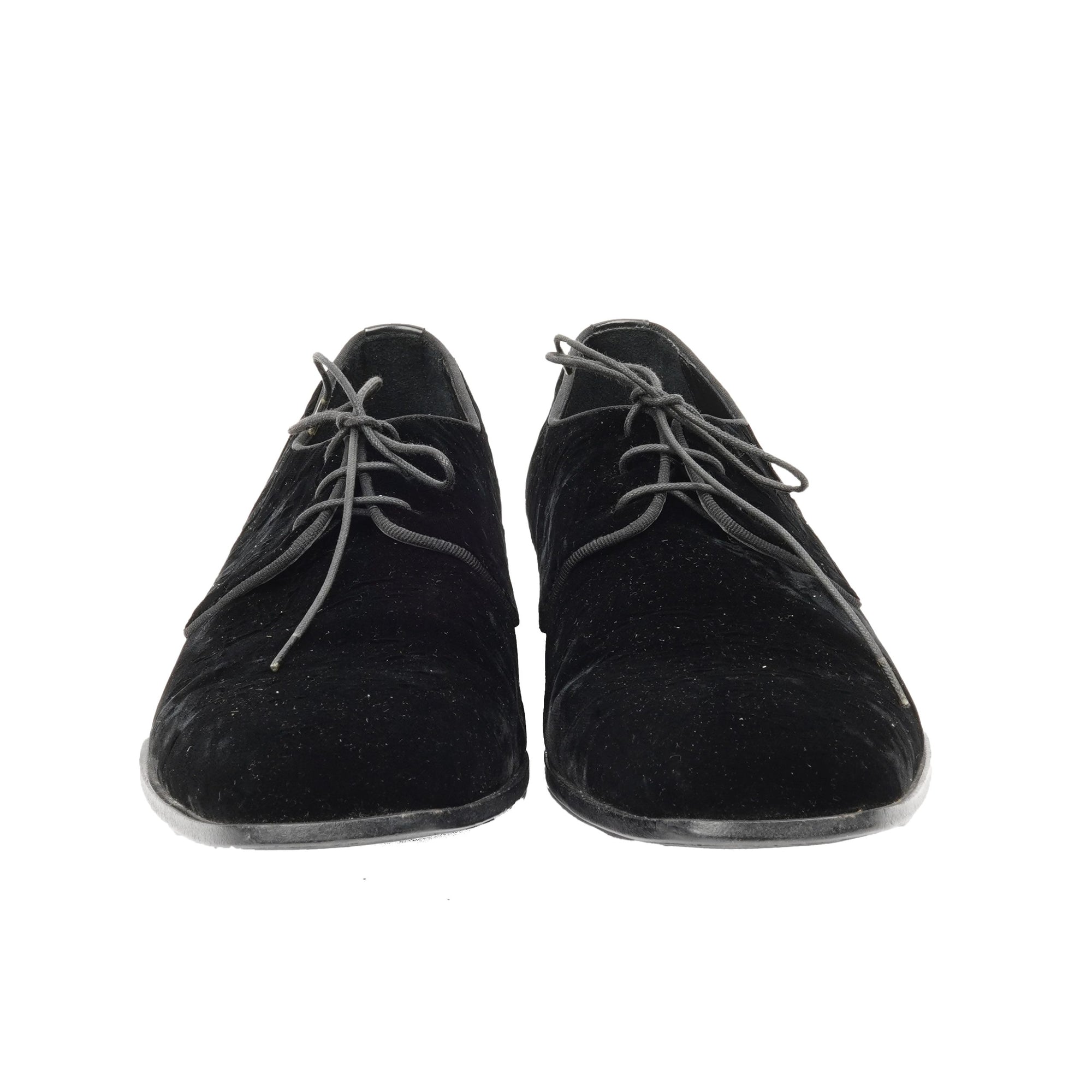 Black Velvet Lace up Shoes