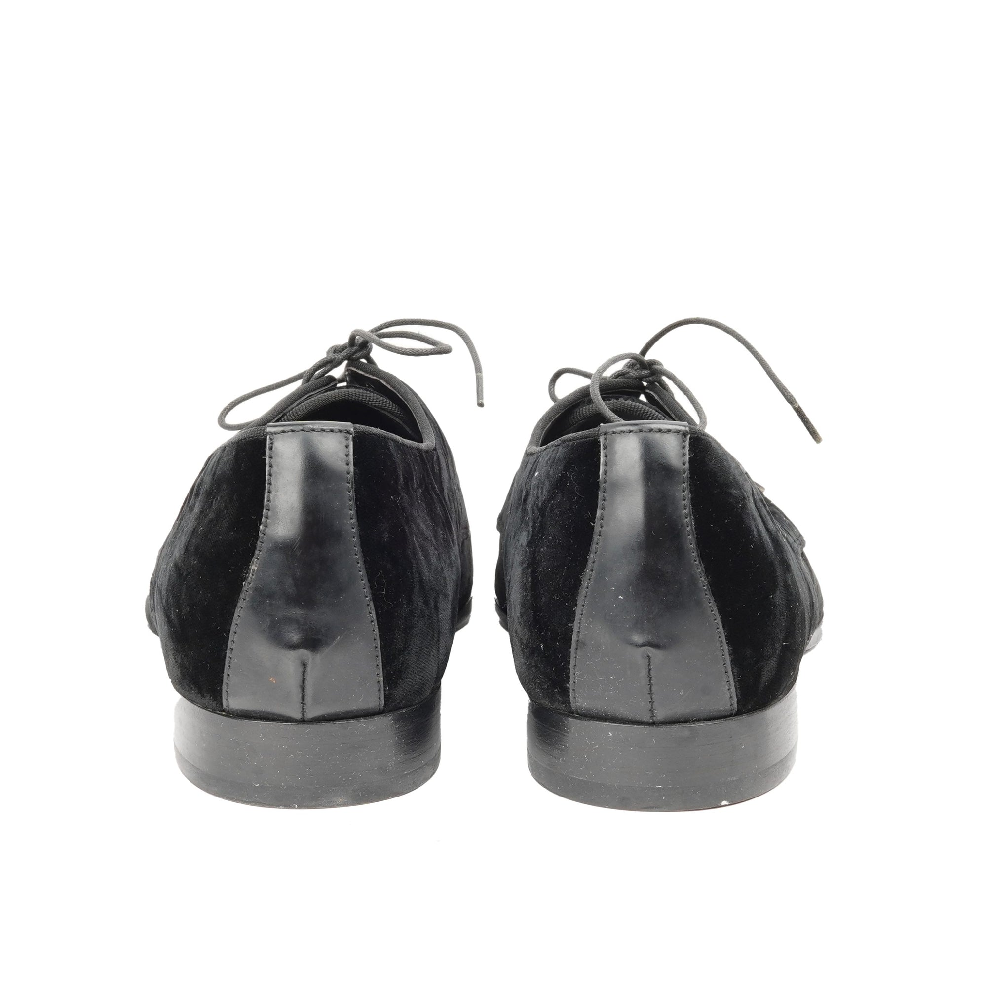 Black Velvet Lace up Shoes