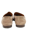 Gucci Beige Suede Web Horsebit Loafers