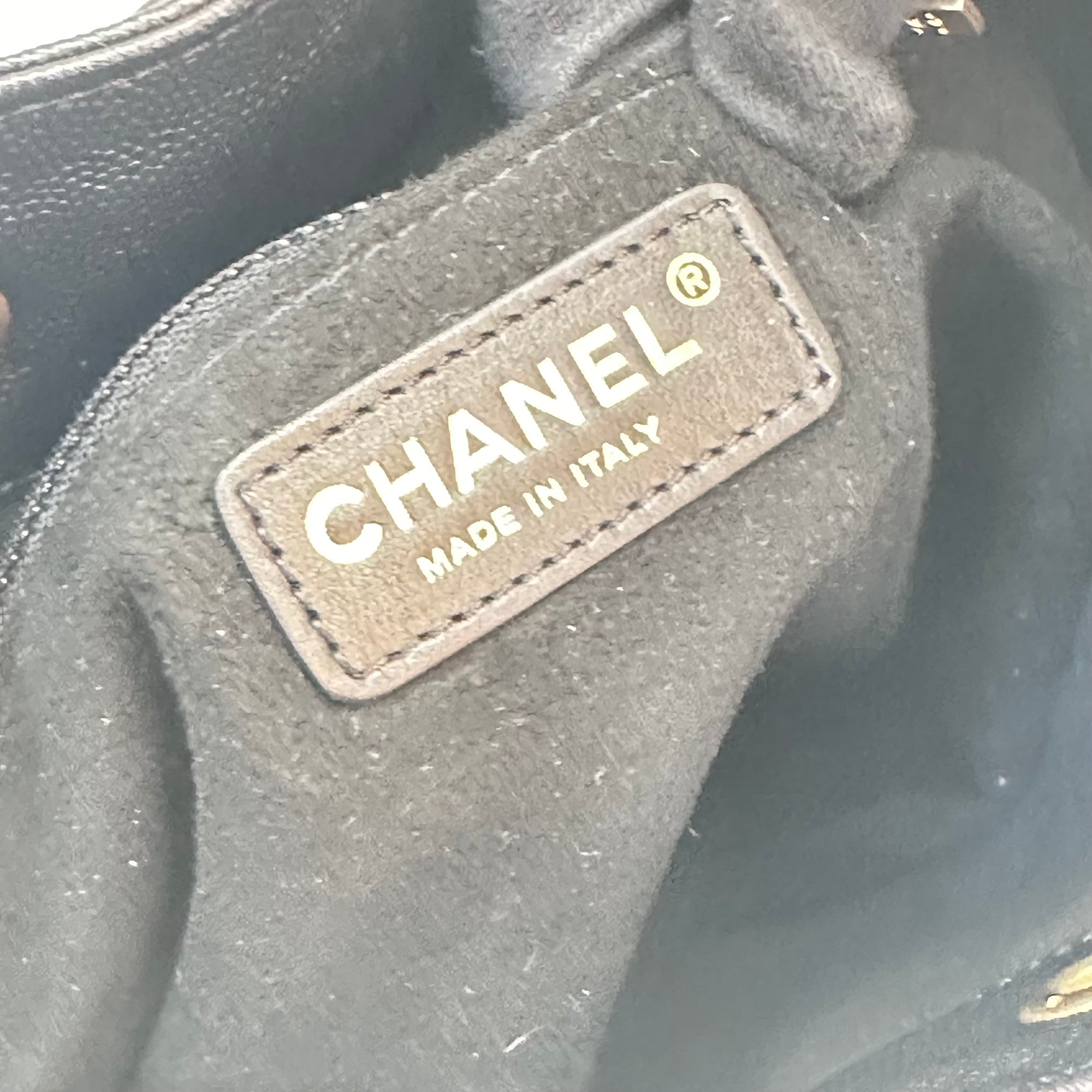 Chanel Deauville Drawstring Bucket Bag Caviar Black
