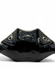 Alexander McQueen Black Croc Embossed Patent Leather