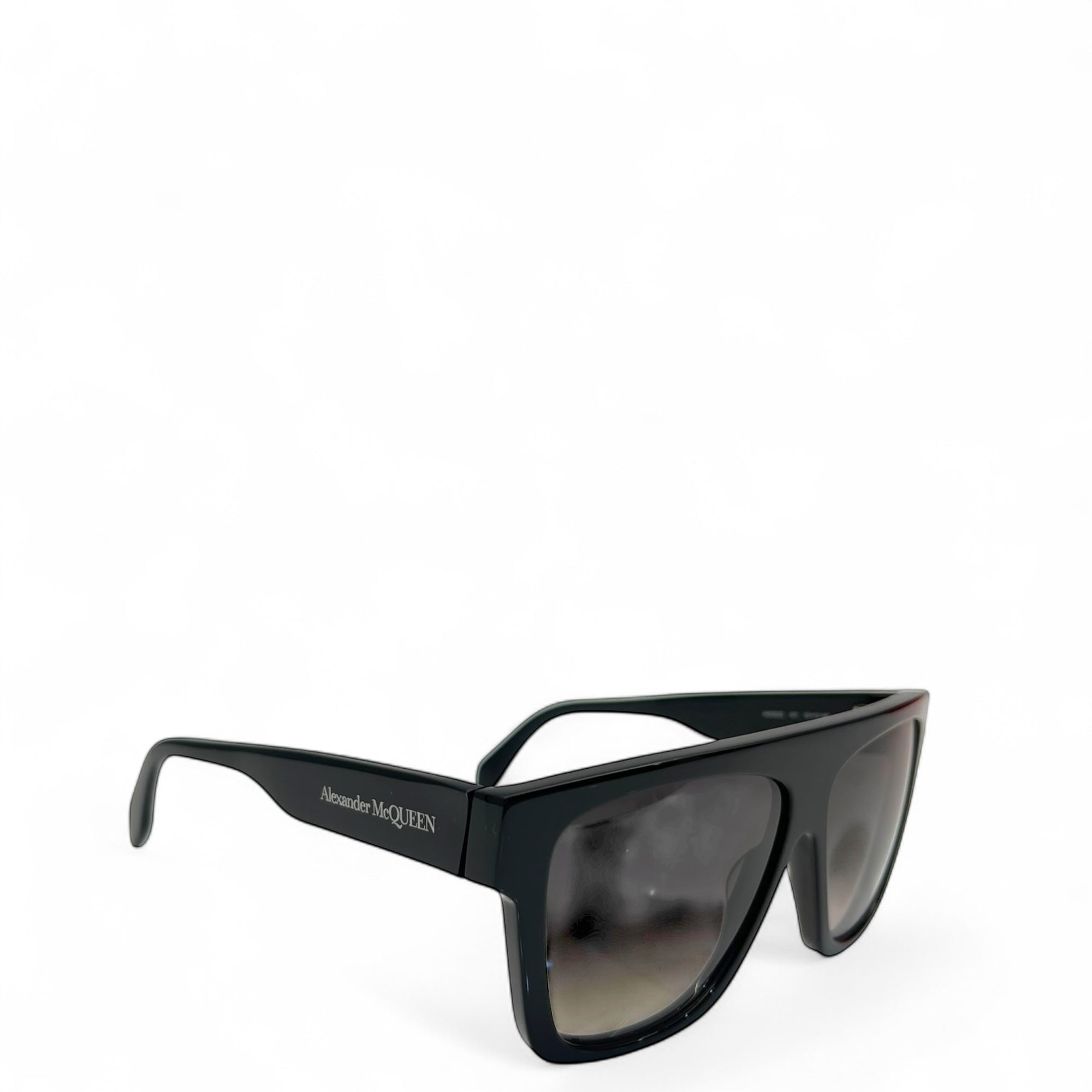 Alexander McQueen Rectangular Sunglasses in Black/Smoke