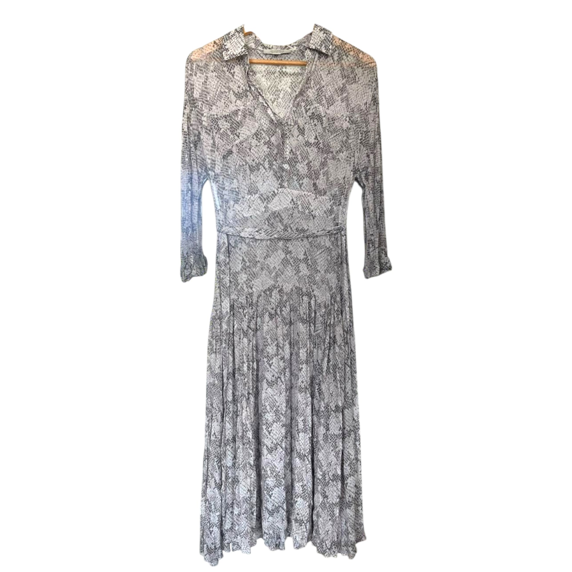 All Saints Snake Print Midi Dress