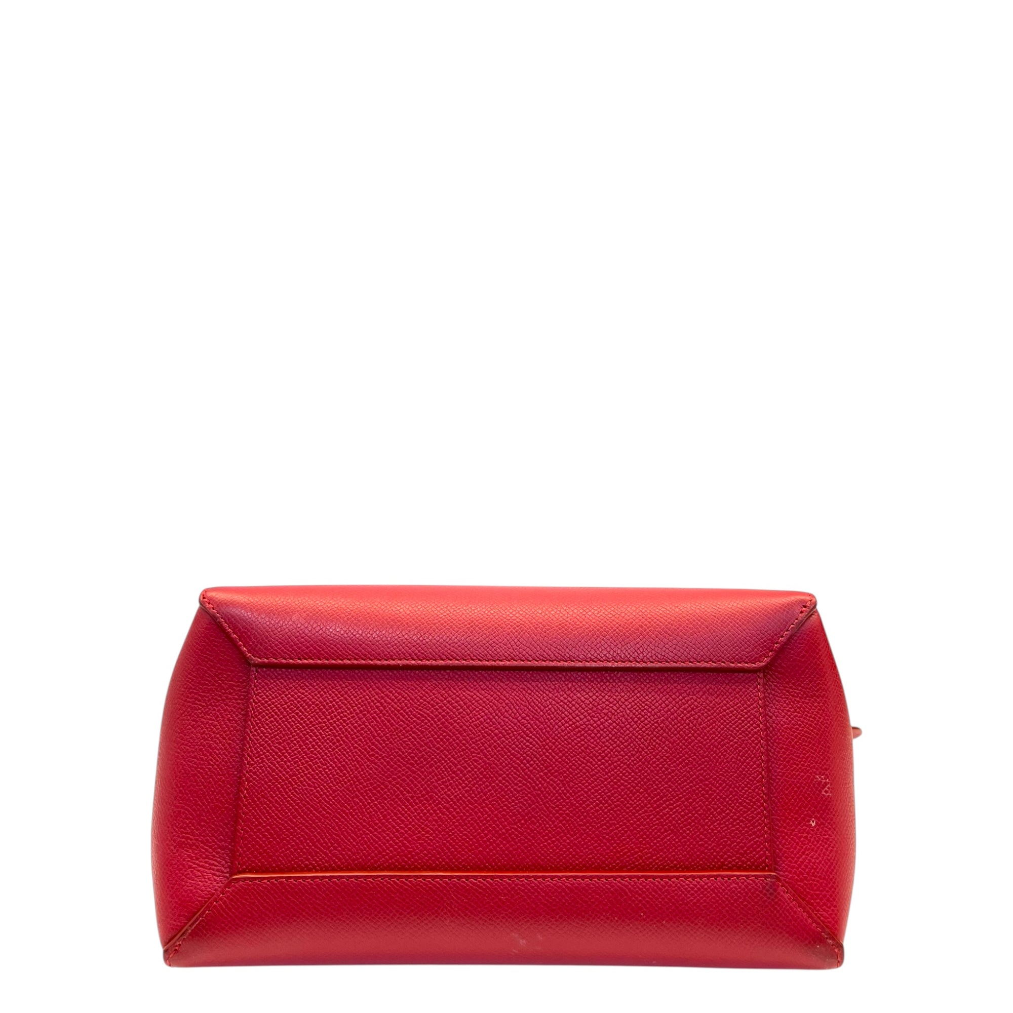 Celine Red Micro Leather Belt Top Handle Bag