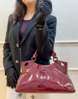 Cartier Dark Burgundy Patent Leather Small Marcello De Cartier Bag