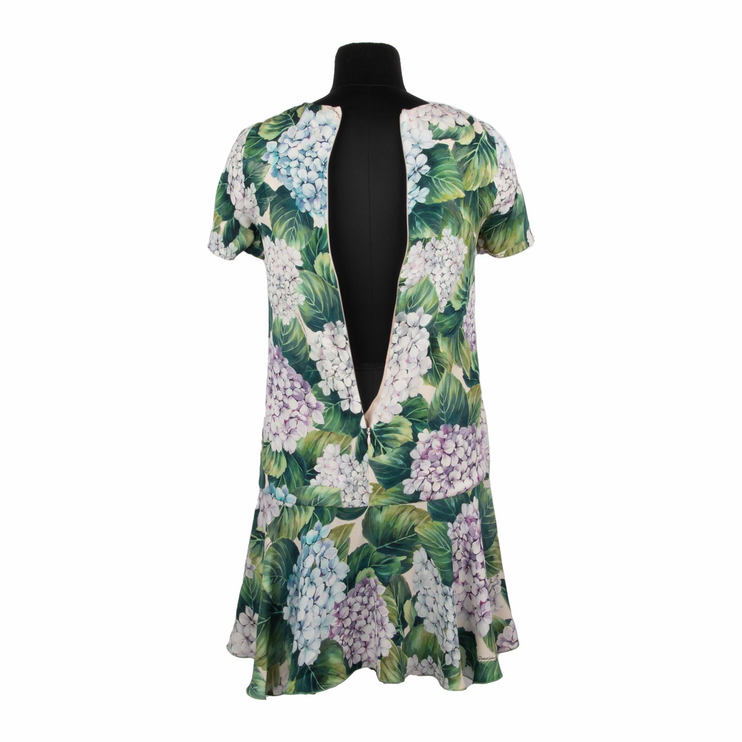 Dolce & Gabbana Green Floral Flower Dress