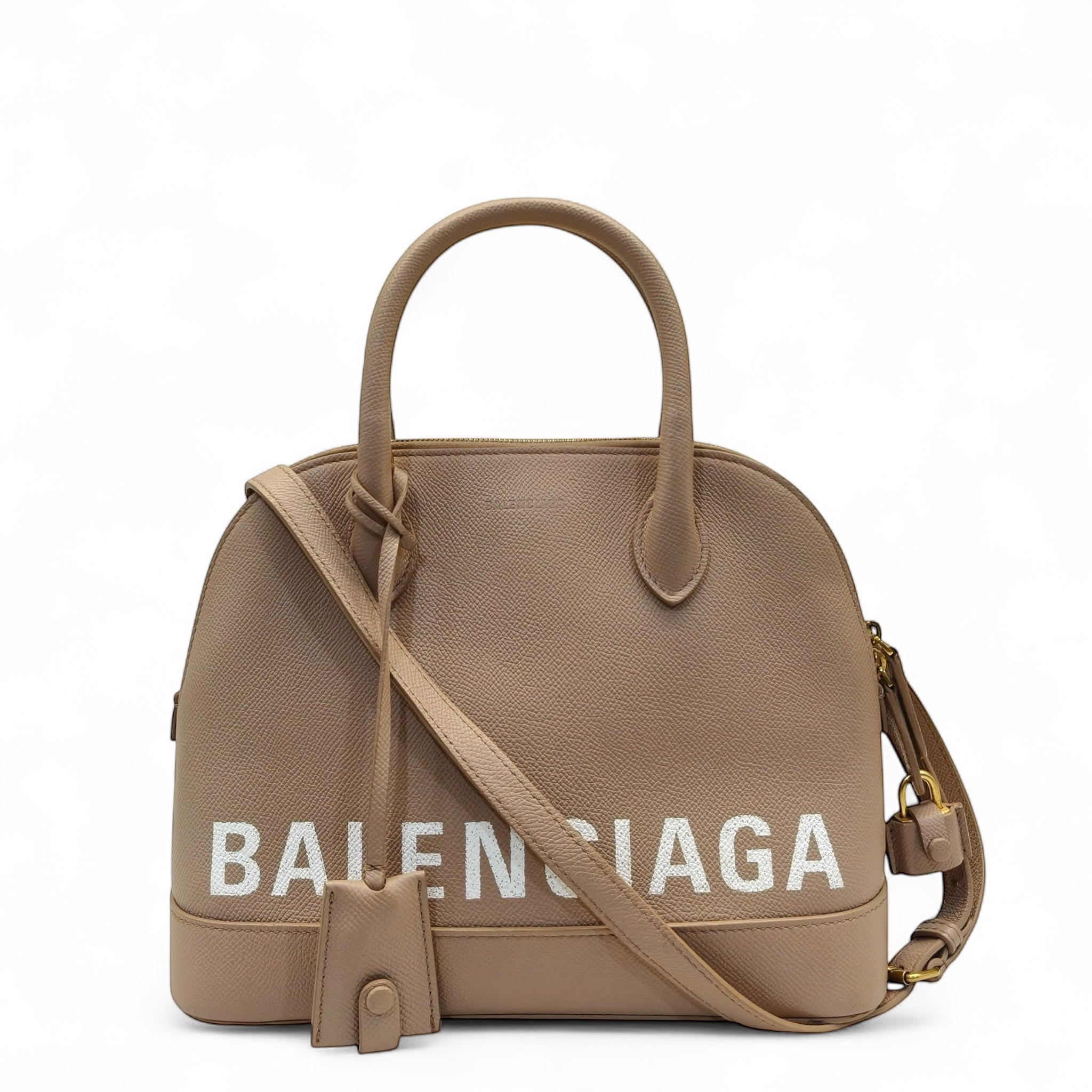Balenciaga Medium Ville Beige Leather Satchel