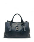 Bottega Veneta Grey Intrecciato Leather Medium Roma Tote Bag