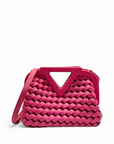 Bottega Veneta Pink Woven Leather Point Shoulder Bag