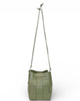 Bottega Veneta Small Cassette Bucket Bag Green Leather