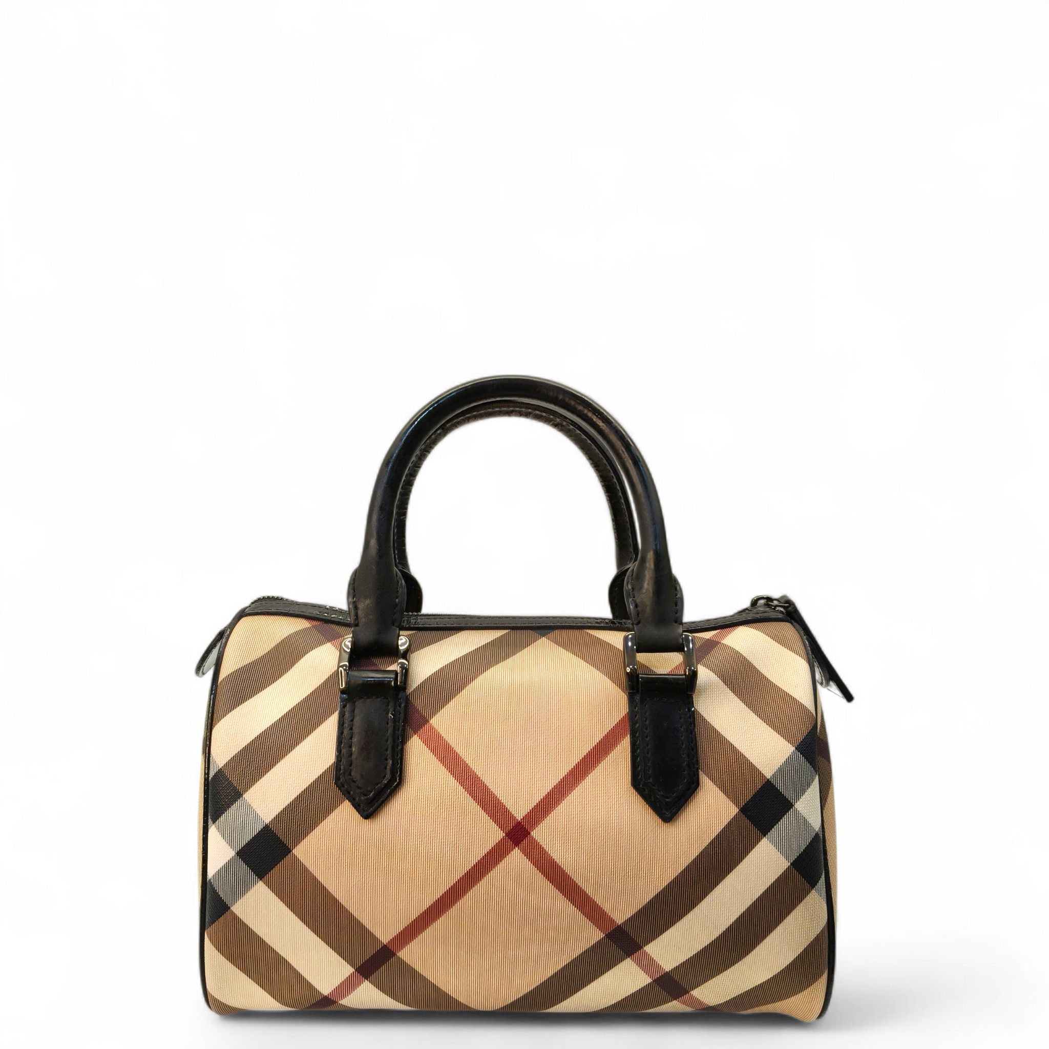 Burberry Beige Nova Check PVC Chester Boston Bag