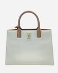Burberry Ivory/Brown Leather and Canvas Mini Frances Tote Bag