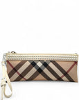 Burberry Long Nova Check Checked Studded Trim Clutch