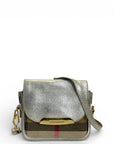 Burberry Nova Check Fabric/Silver Leather Crossbody Bag