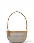 Burberry Olympia Bag Beige/Brown Canvas Leather Trim
