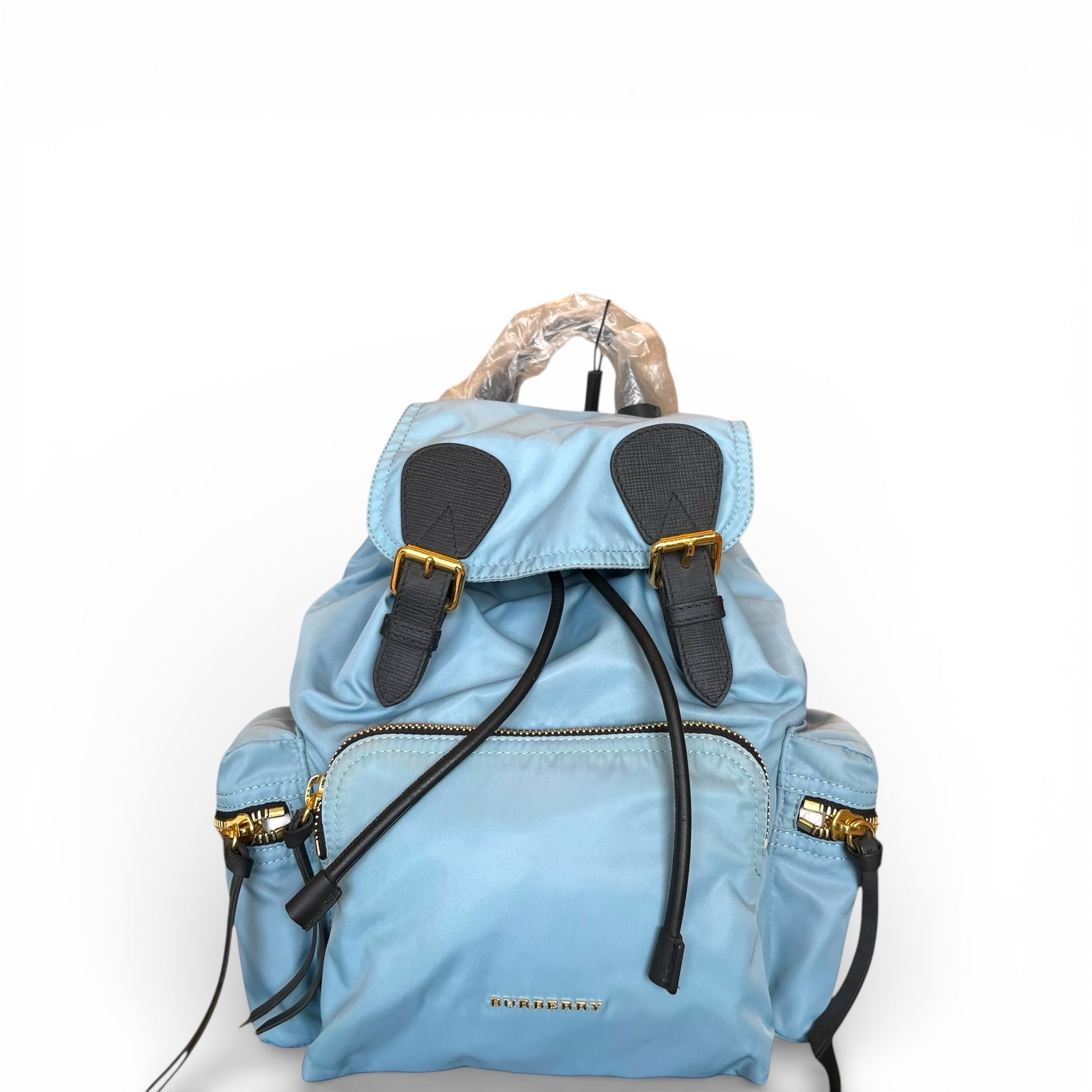 Burberry Rucksack Backpack Light Blue Nylon/Leather