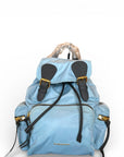 Burberry Rucksack Backpack Light Blue Nylon/Leather