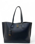Burberry TB Monogram Tote in Black Leather