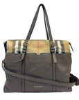 Burberry Mason House Check Canvas And Leather Diaper Tote Bag