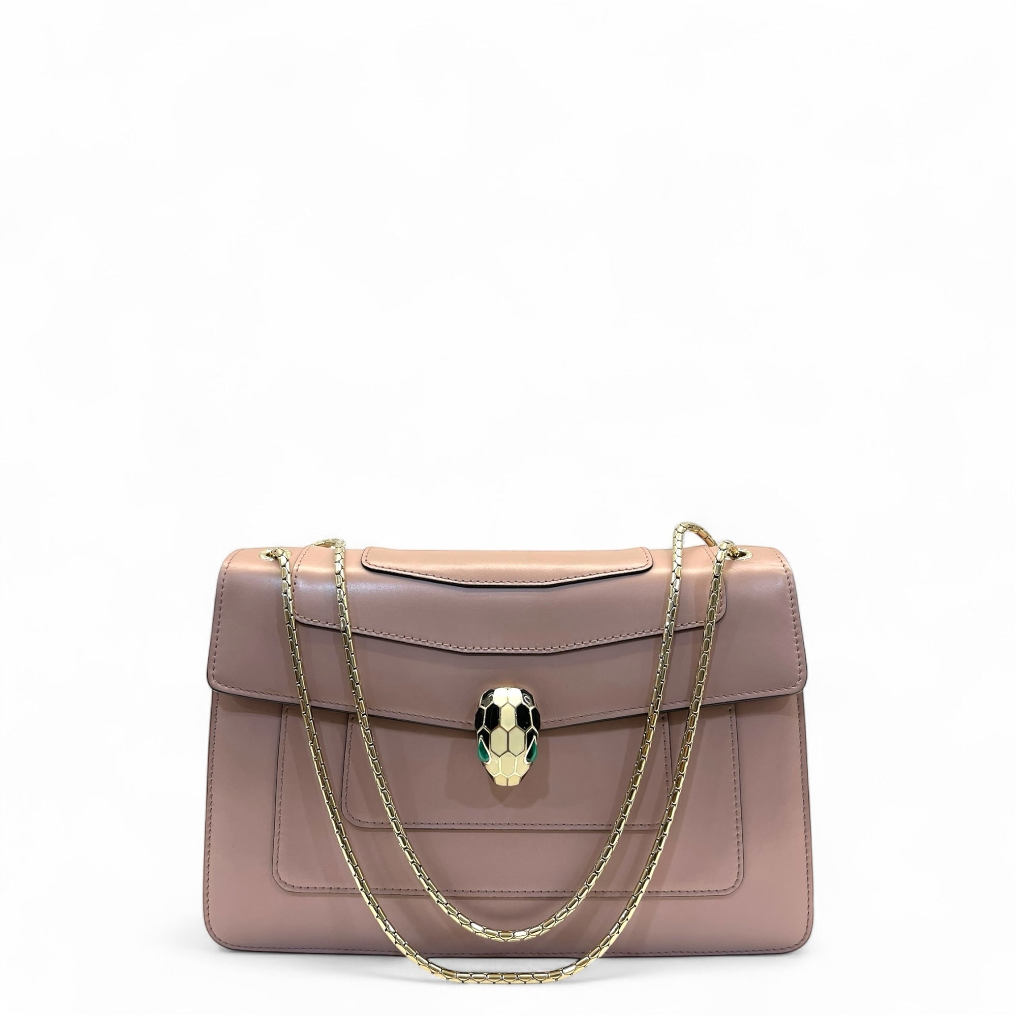 Bvlgari Old Rose Leather Medium Serpenti Forever Shoulder Bag