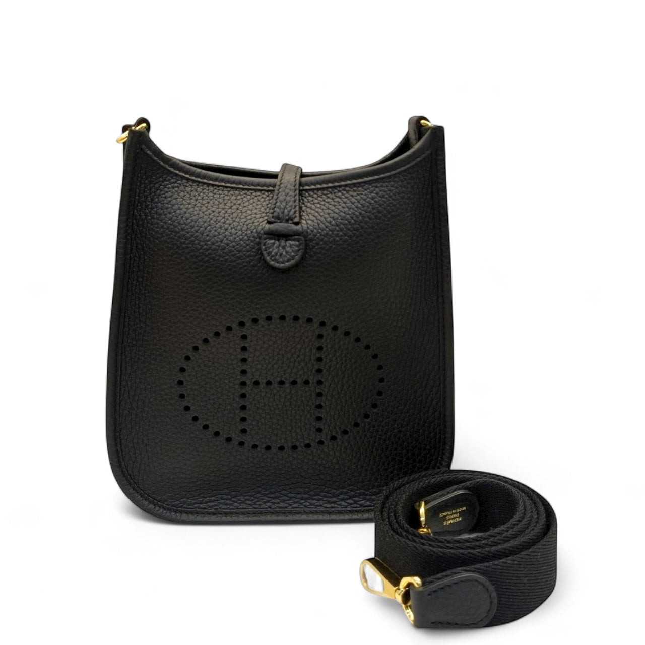 Hermes Mini Evelyne Black GHW