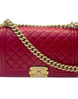 Chanel Boy Flap Bag Medium Lambskin Red
