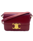 Celine Burgundy Leather Triomphe Bag