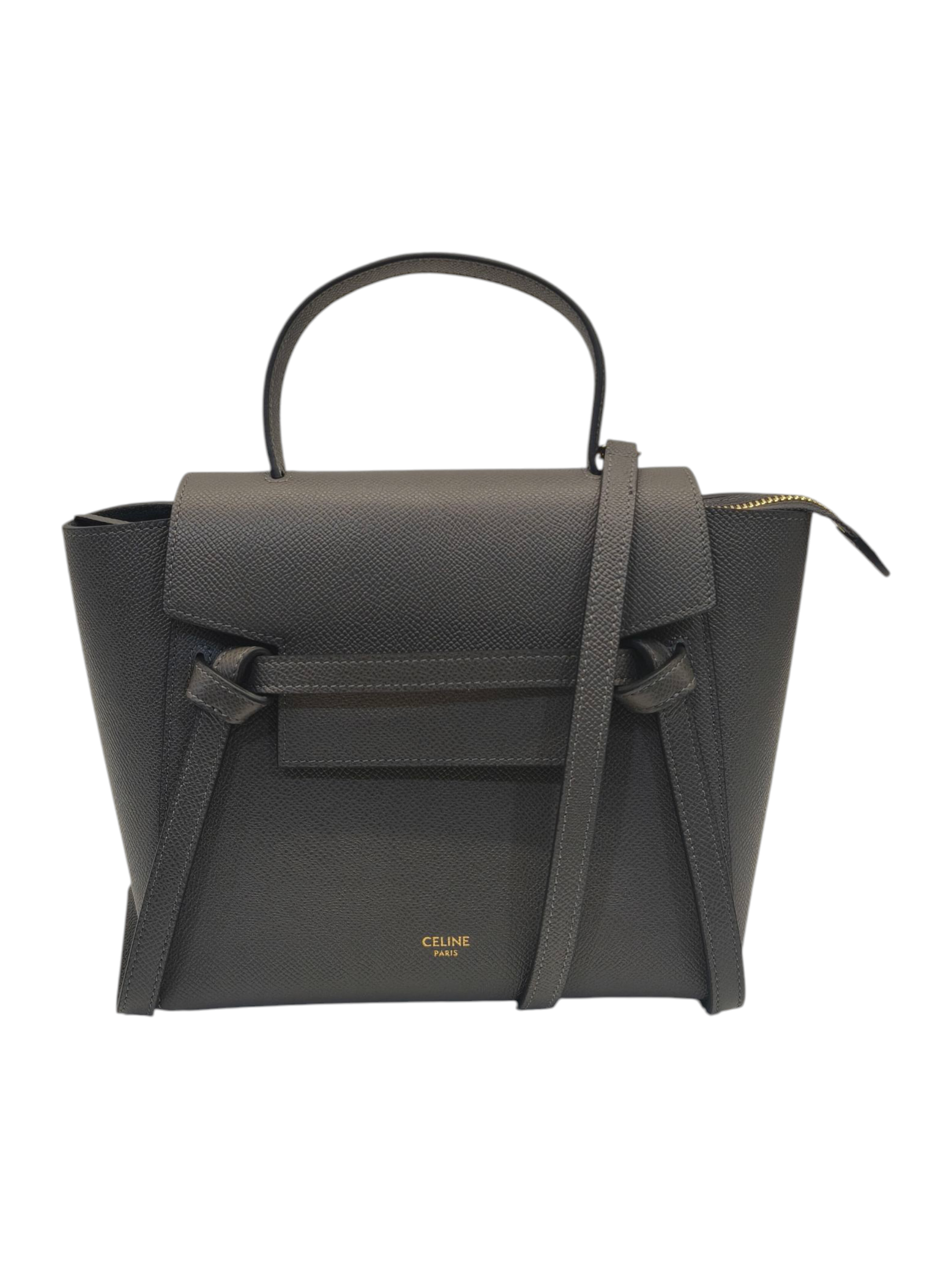 Celine Nano Grained Grey Calfskin Belt Bag