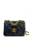Chanel 19 Small Black GHW Two Tone Flap Bag