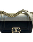 Chanel Boy Black & Metallic Gold Bi-color Small Bag