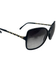 Chanel Black Chain Detail Gradient Sunglasses