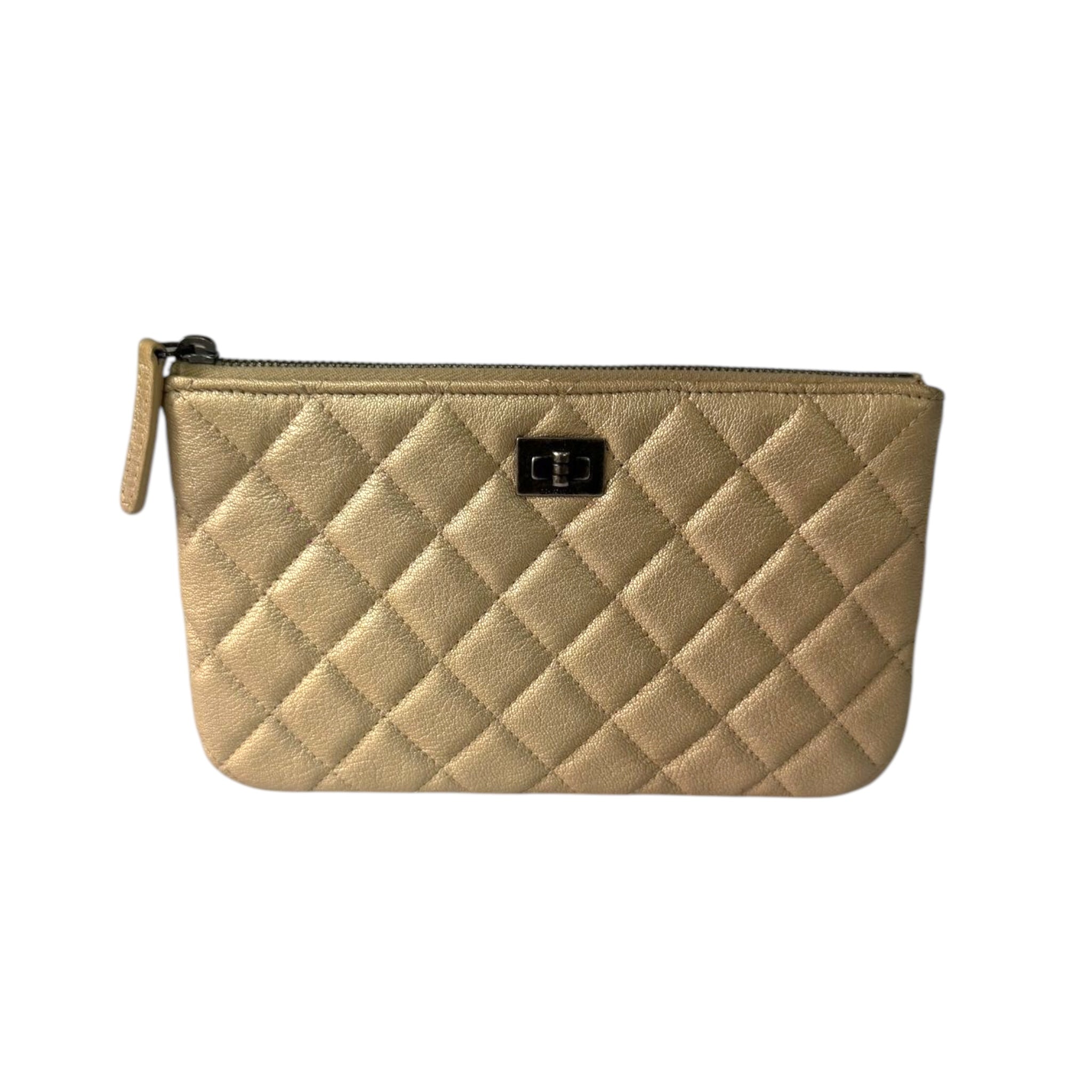Chanel Calfskin Quilted Clutch