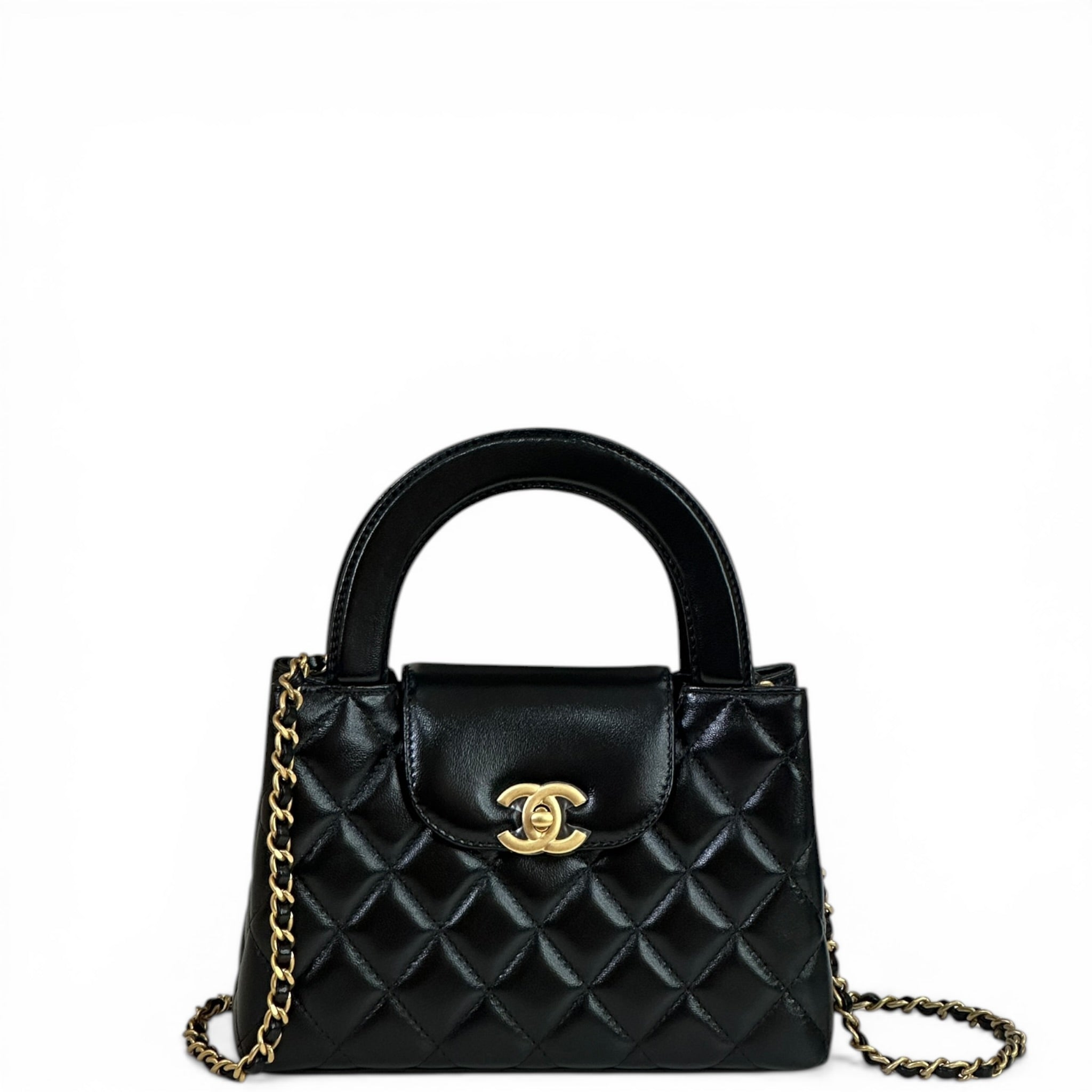 Chanel Nano Kelly Shopper black quilted aged calfskin
