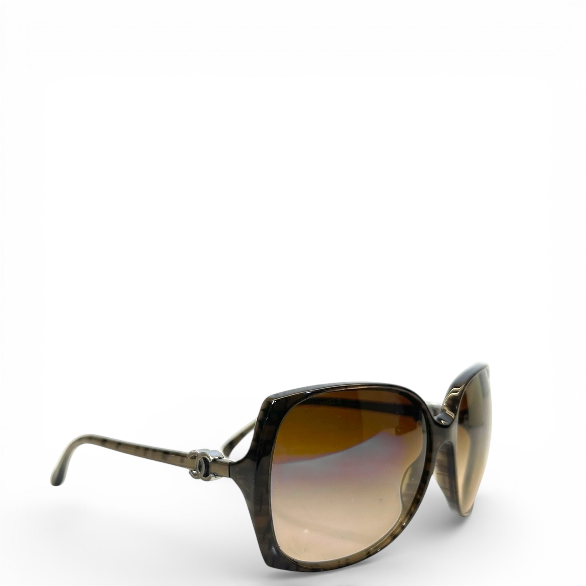 Chanel sunglasses oversized square brown tortoiseshell acetate gradient lenses