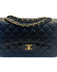 Chanel Black Quilted Caviar Jumbo Classic Double Flap Bag