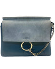 Chloe Faye Grey Shoulder Suede/Leather Bag