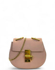 Chloe Small Drew Shoulder Bag Pink Leather