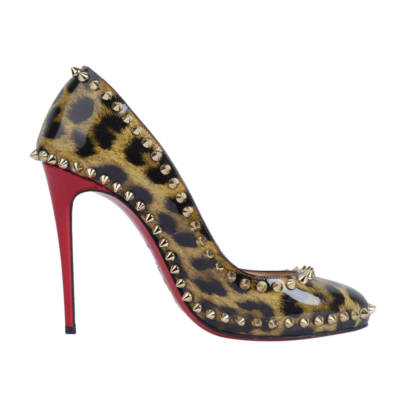 Christian Louboutin Patent Leather Leopard print leather Heels Size EU 37