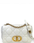 Christian Dior Caro Bag White Cannage Calfskin Leather