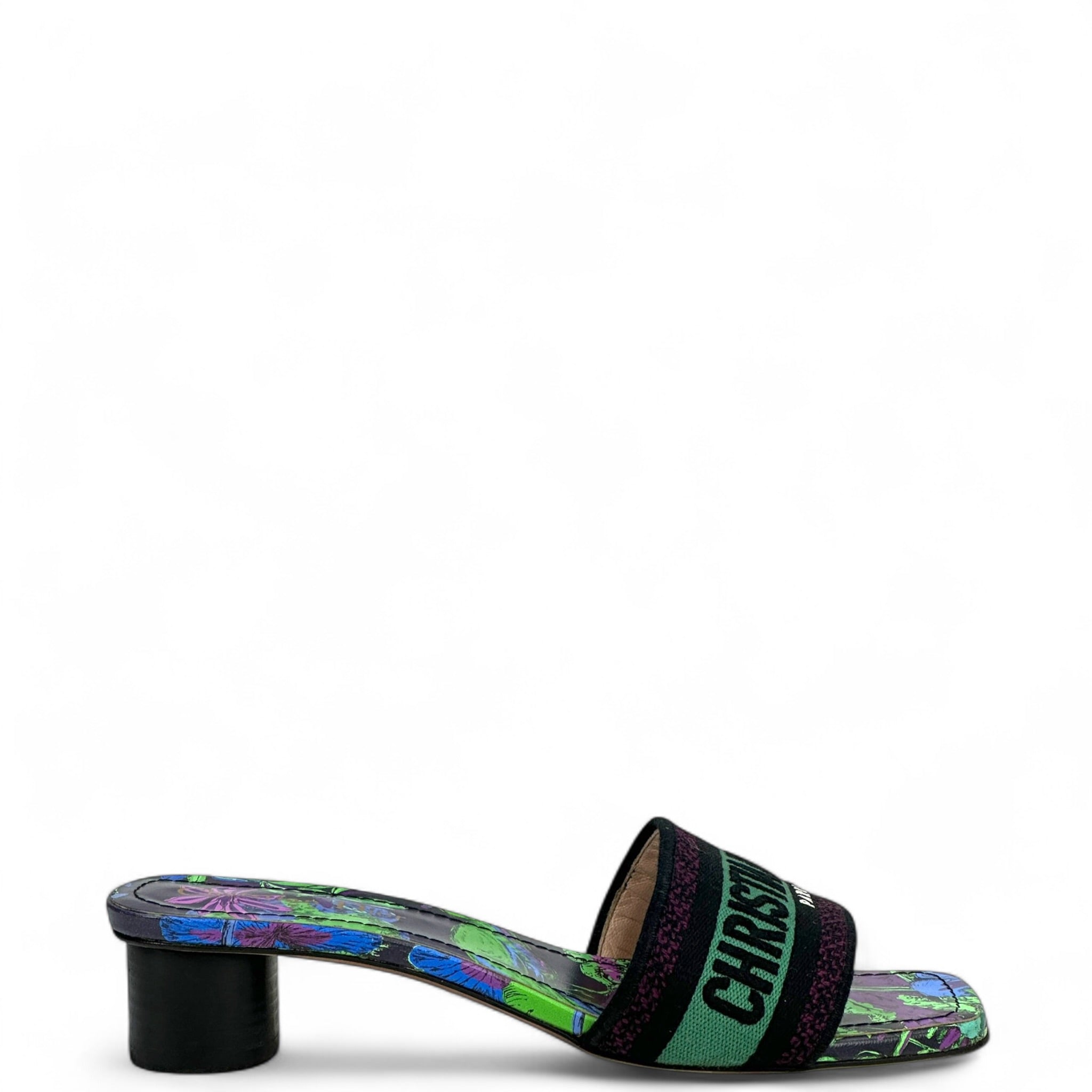 Christian Dior Dway Slides Multicolor Toile de Jouy Voyage Size EU 38