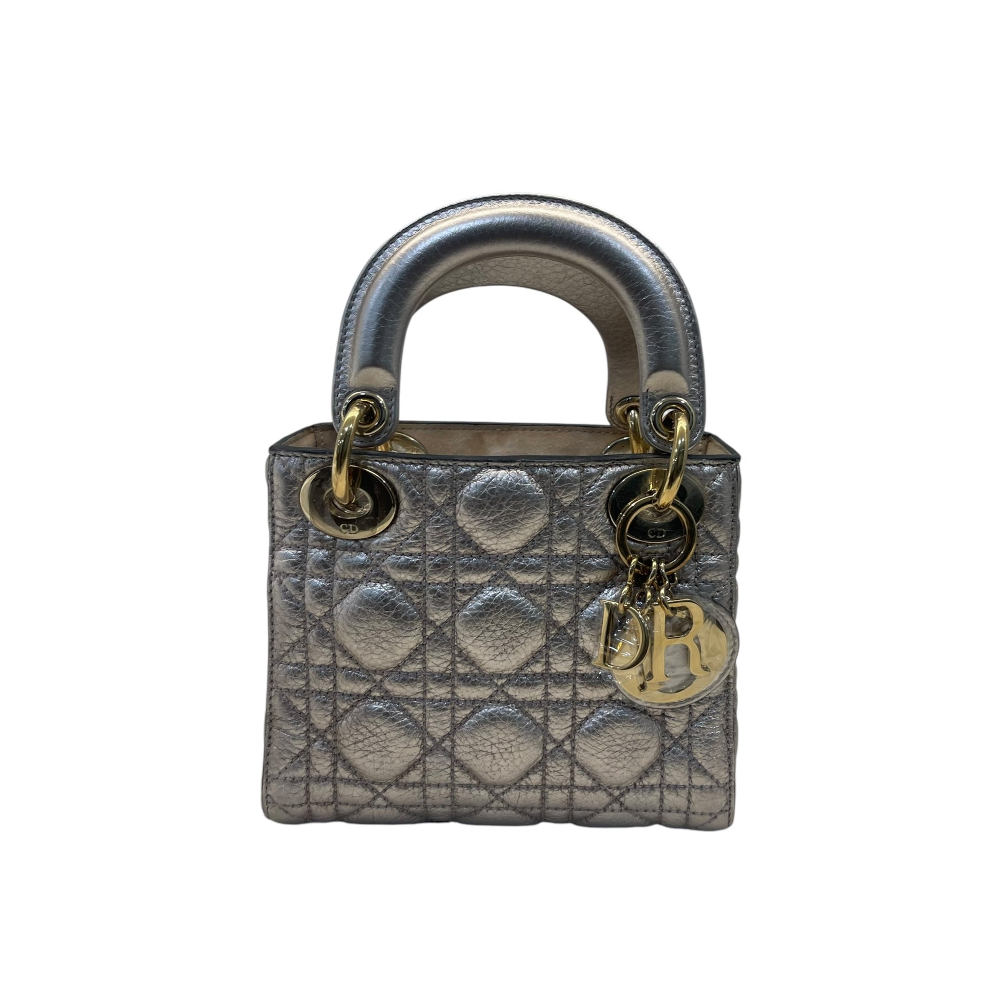 Christian Dior Mini Lady Dior Metallic Cannage Bag