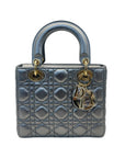 Christian Dior Mini Lady Dior Metallic Grey Cannage Bag