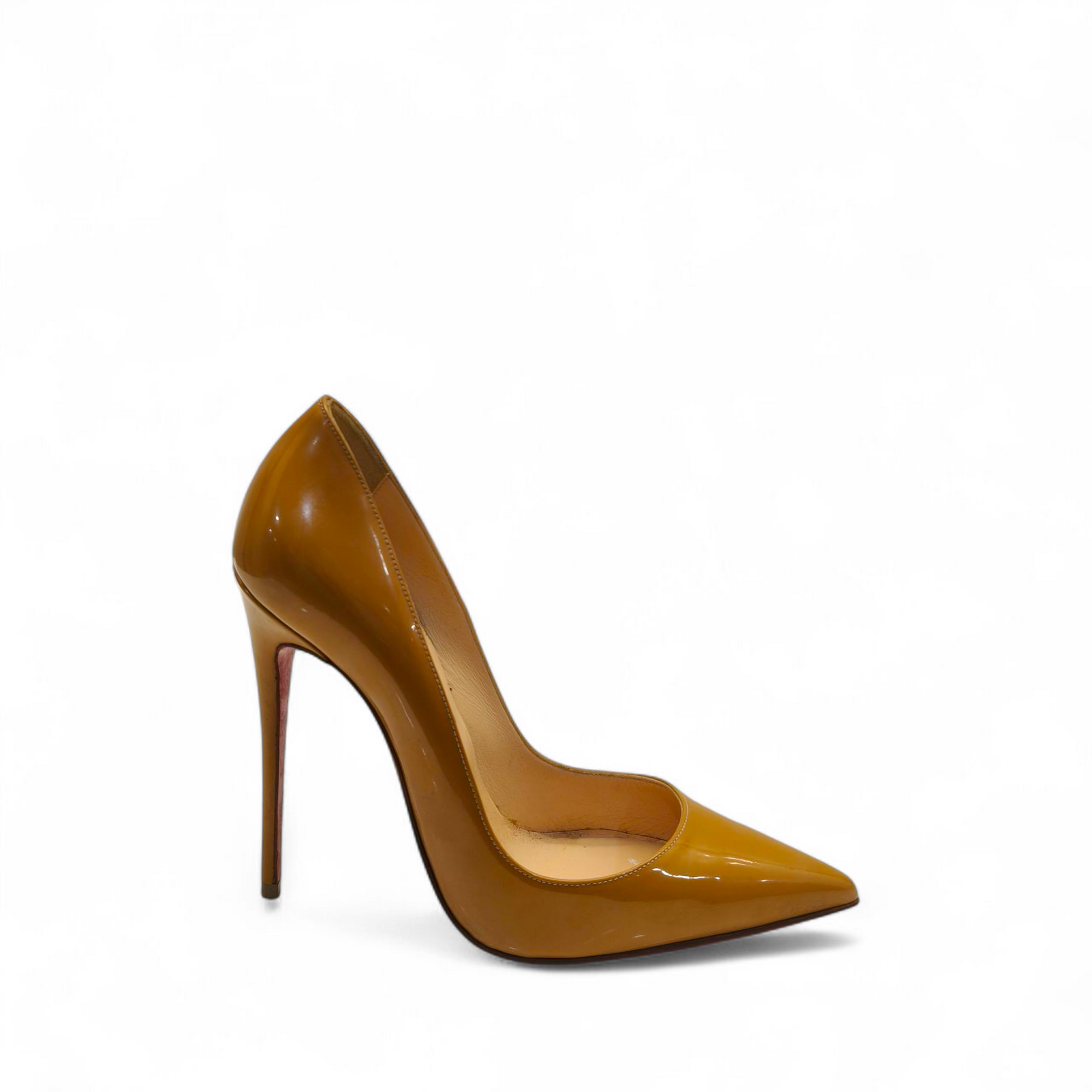 Christian Louboutin Beige Patent Leather So Kate Pumps EU 36.5