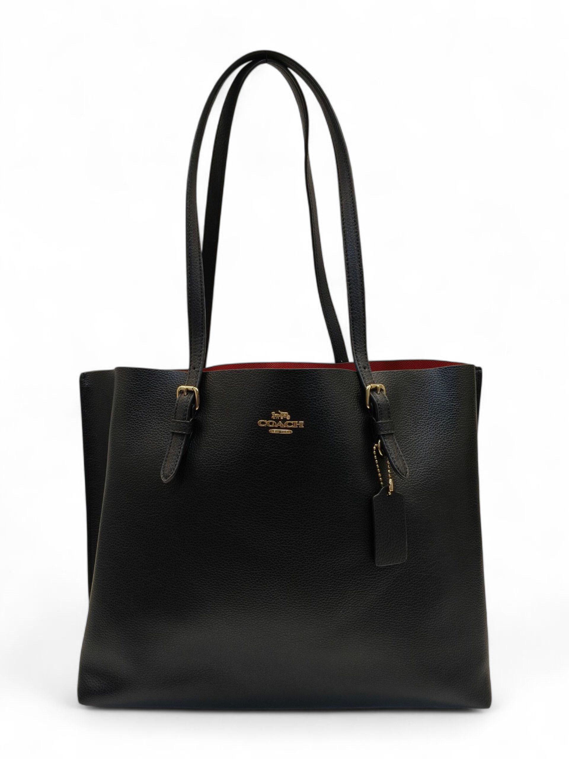 Coach Mollie 25 Black Leather Tote Bag