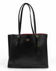 Coach Mollie 25 Black Leather Tote Bag