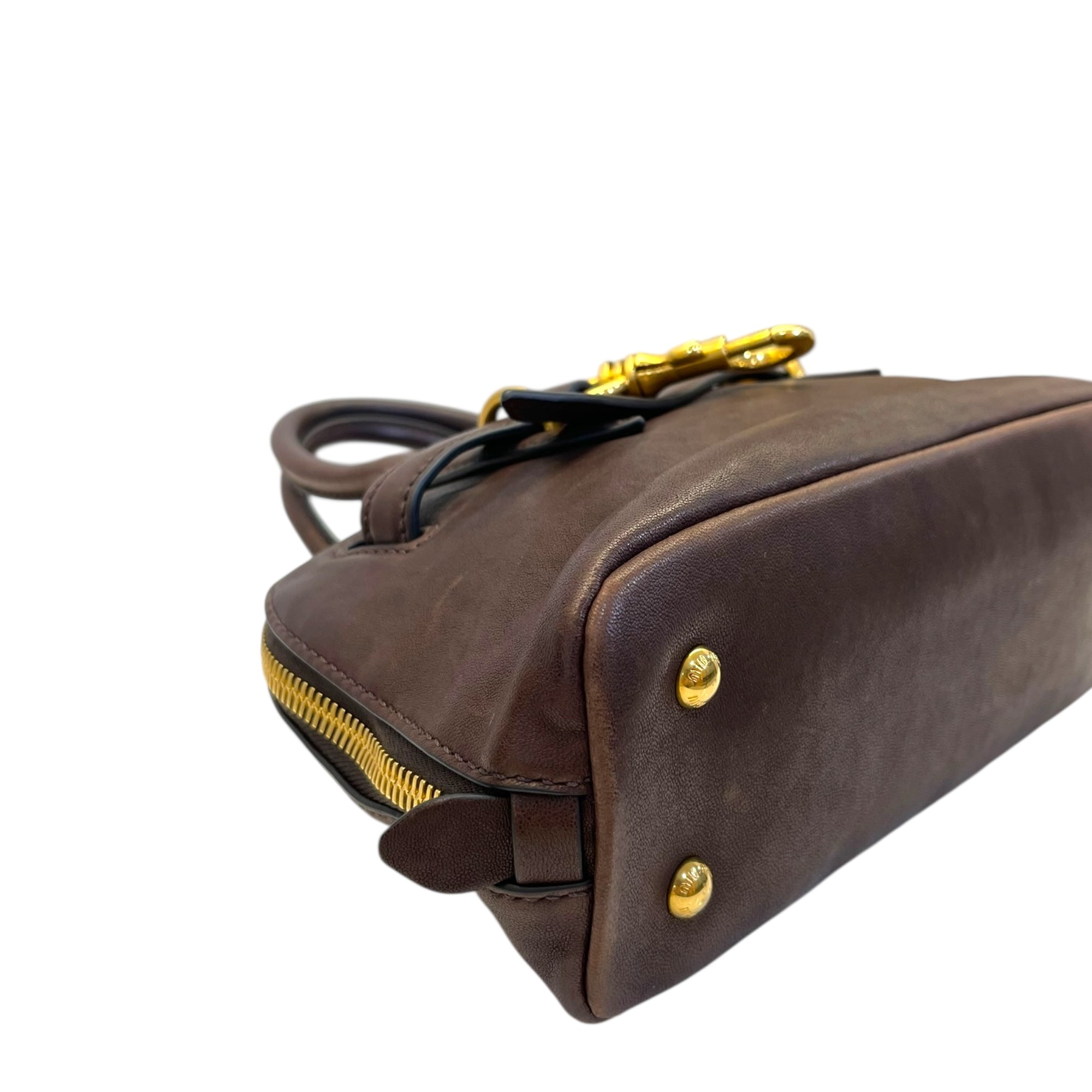 Miu Miu Aventure Nappa Leather Top Handle Bag
