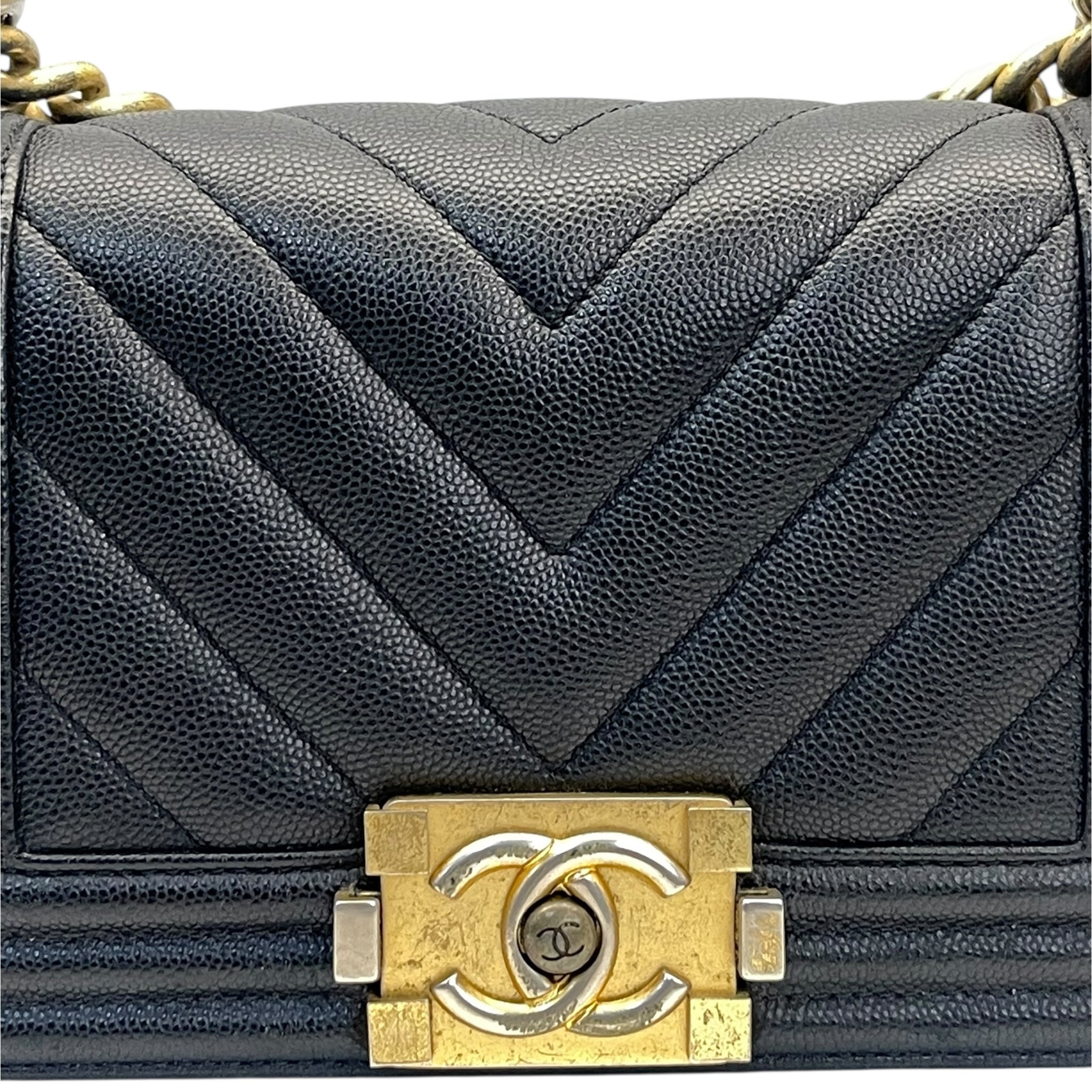 Chanel Boy Bag Small Chevron Black