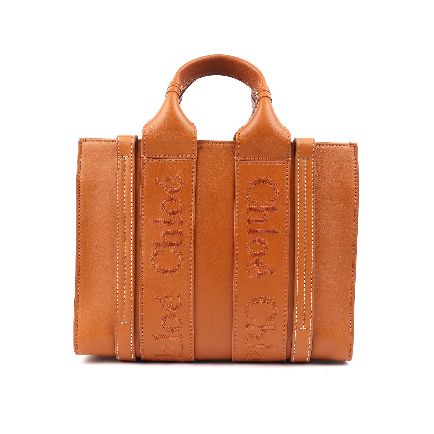 Chloe Calfskin Woody Tote Caramel